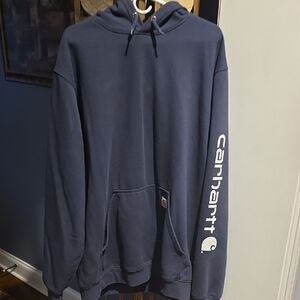 Carhartt Men's Navy Sweatshirt with Logo Sleeve